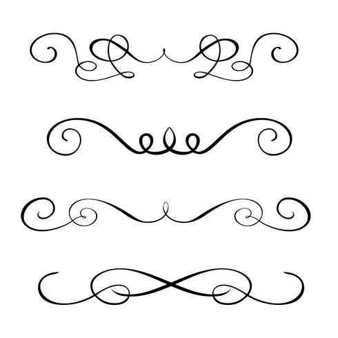 Set hand drawn flourish Calligraphy elements vector