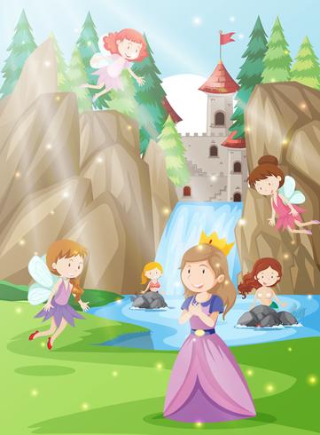 A princess in fantasy land vector