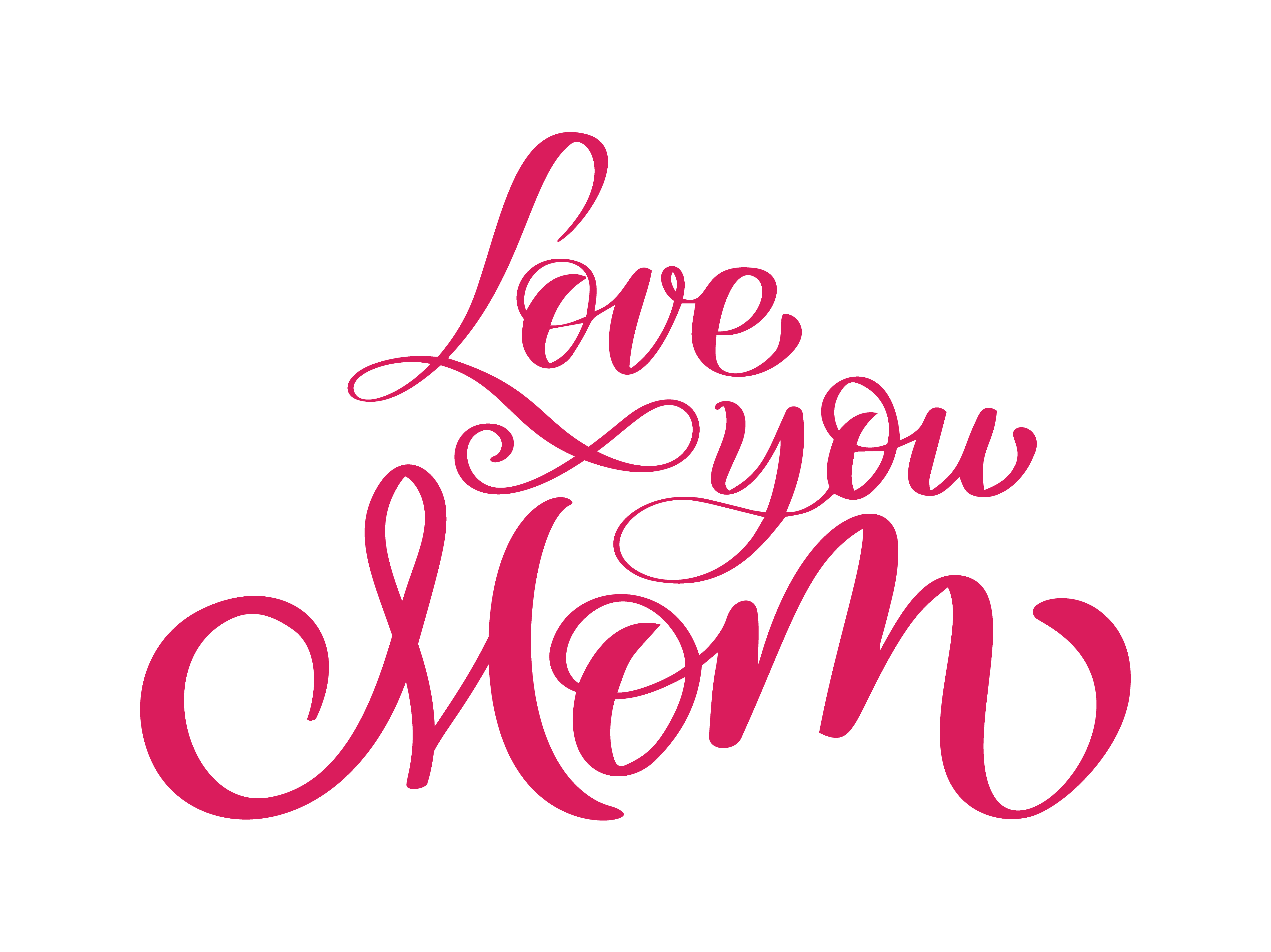Download love you mom card. Hand drawn lettering design. 371267 ...