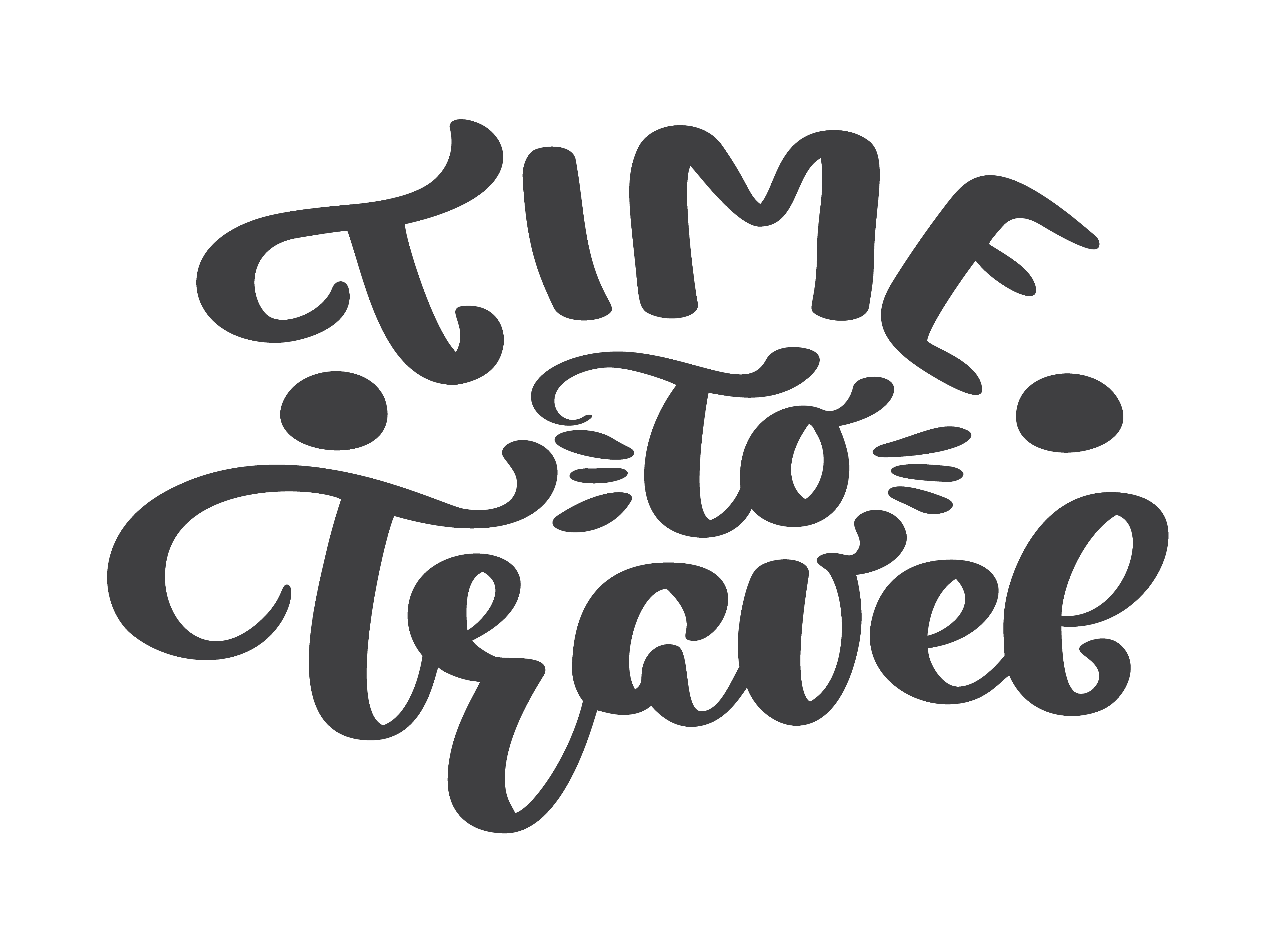 Download hand drawn Time to travel vector lettering tourism quote ...