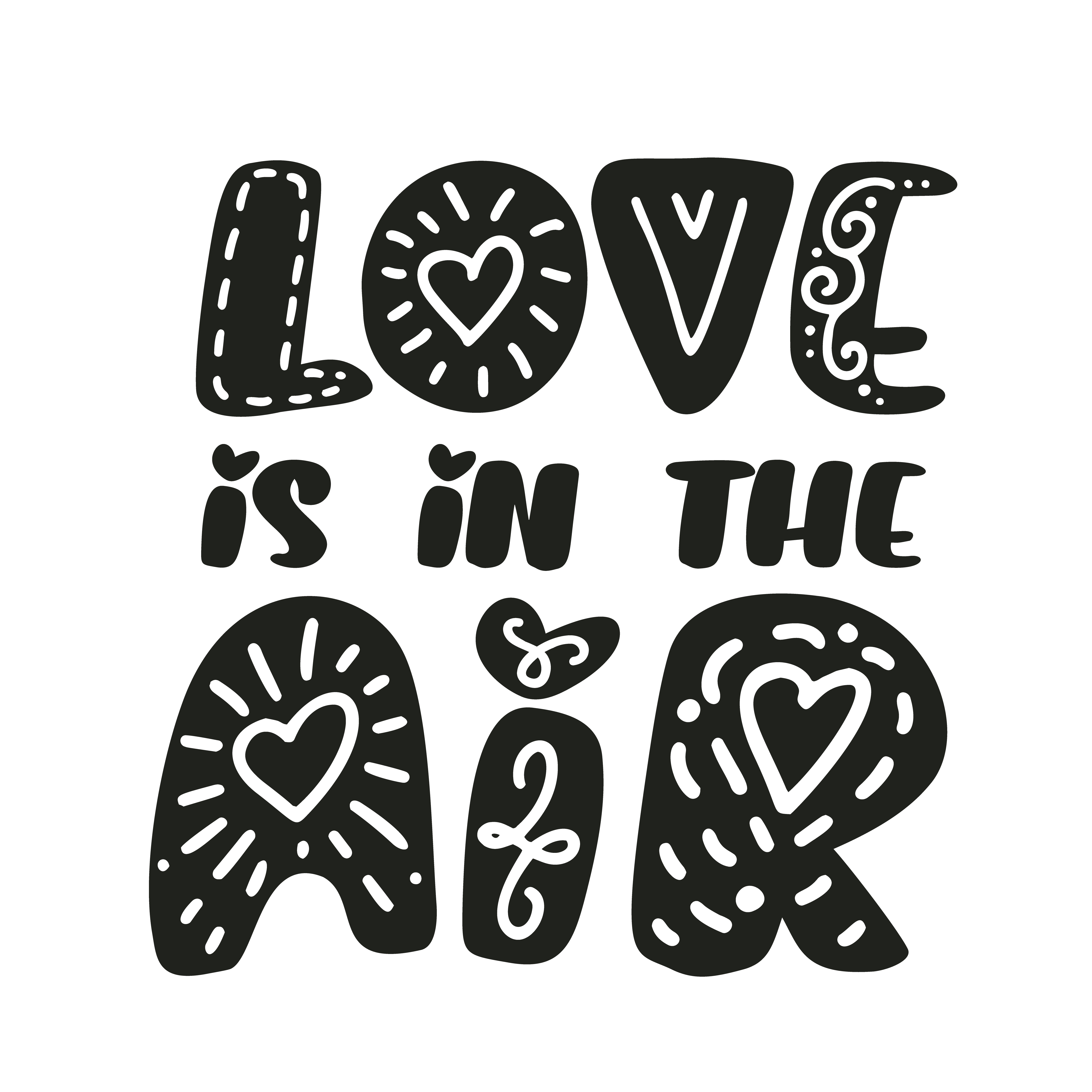 Download Love is in the air text Vector Valentines Day text with ...