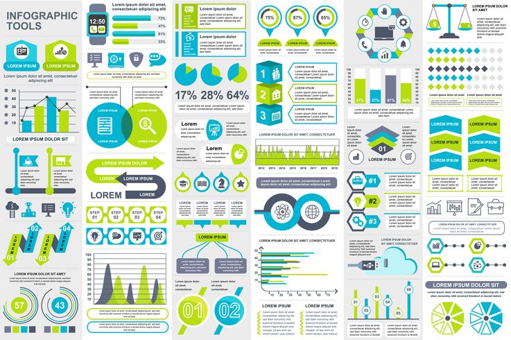 Plantilla de diseño de vector de visualización de datos de elementos de infografía