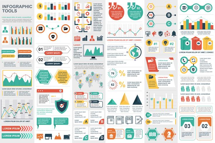 Infografía elementos de visualización de datos vector diseño de plantilla.