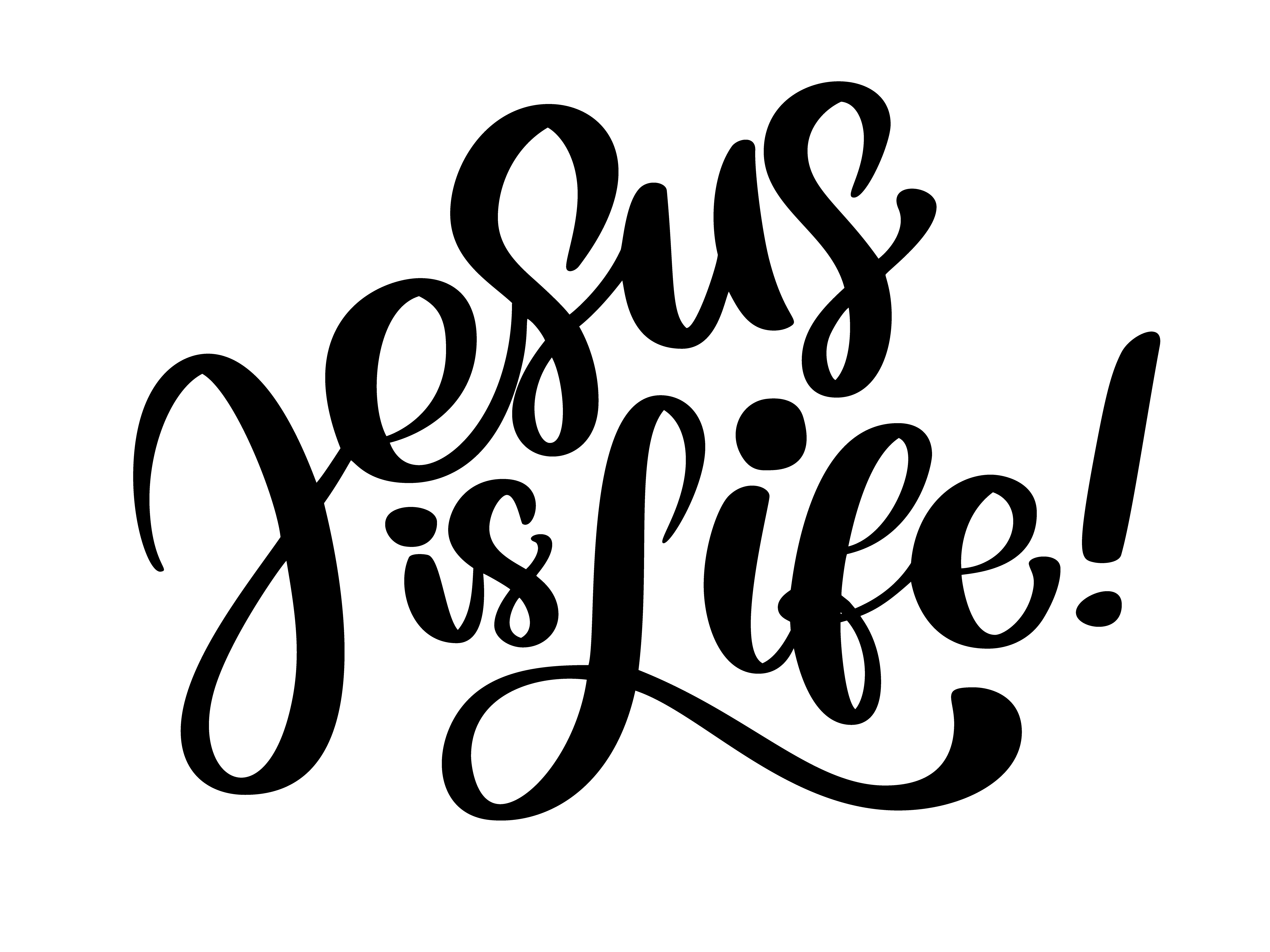 Download Hand drawn Jesus is life text. Christian typography ...