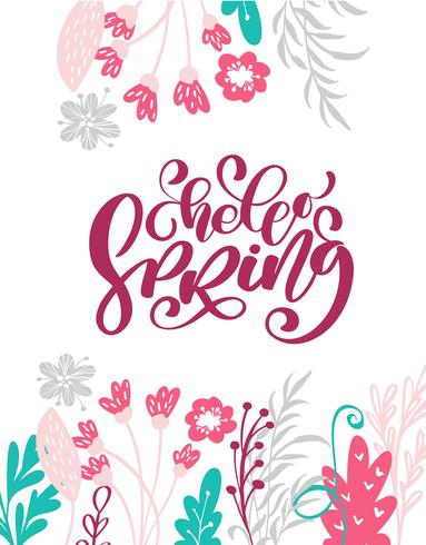 Hello Spring Hand  vector