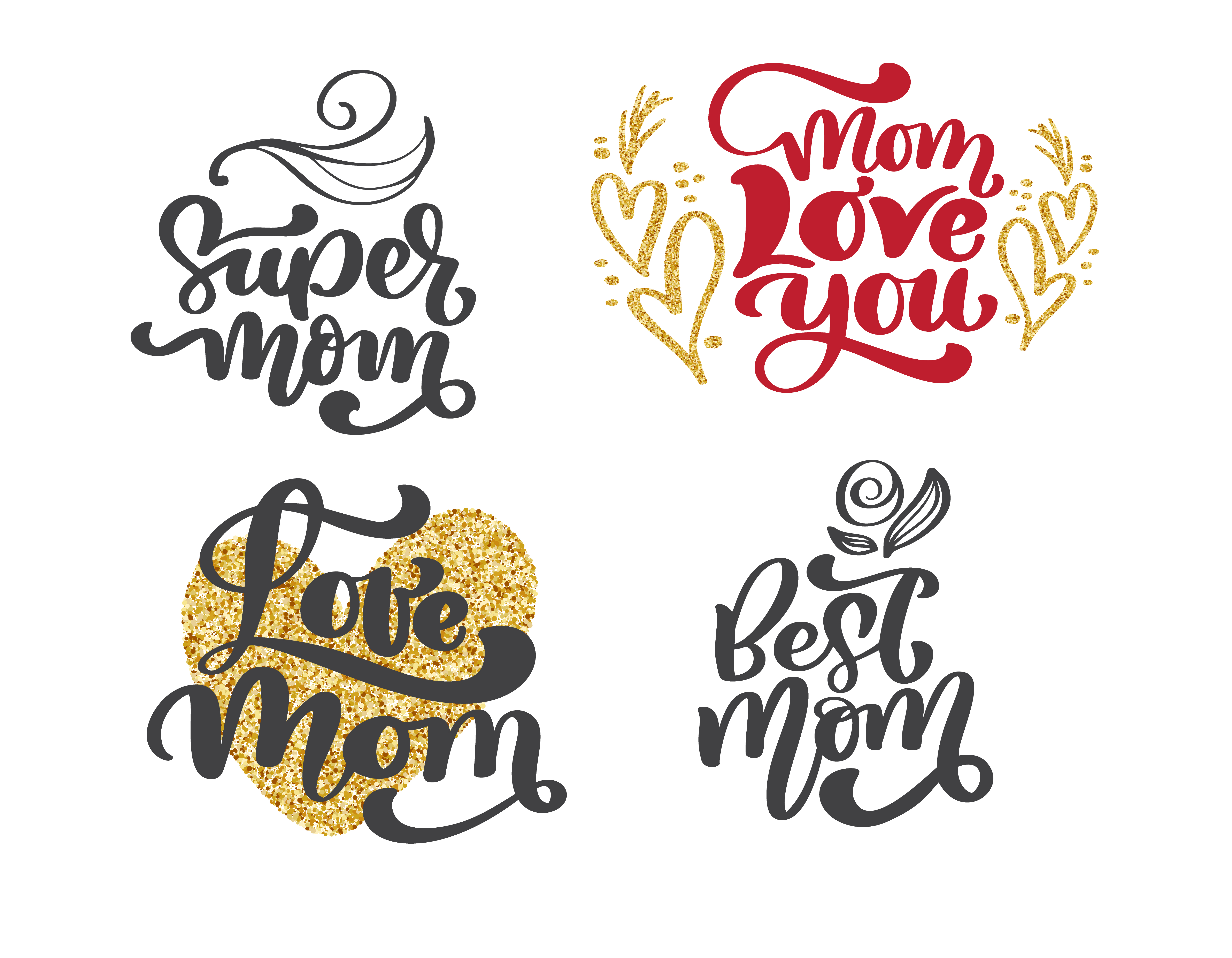 Download happy mothers day set Hand drawn lettering quotes. Vector ...