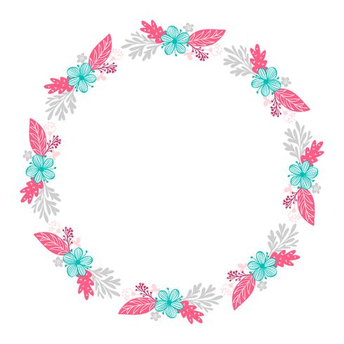 floral wreath bouquet flowers vector