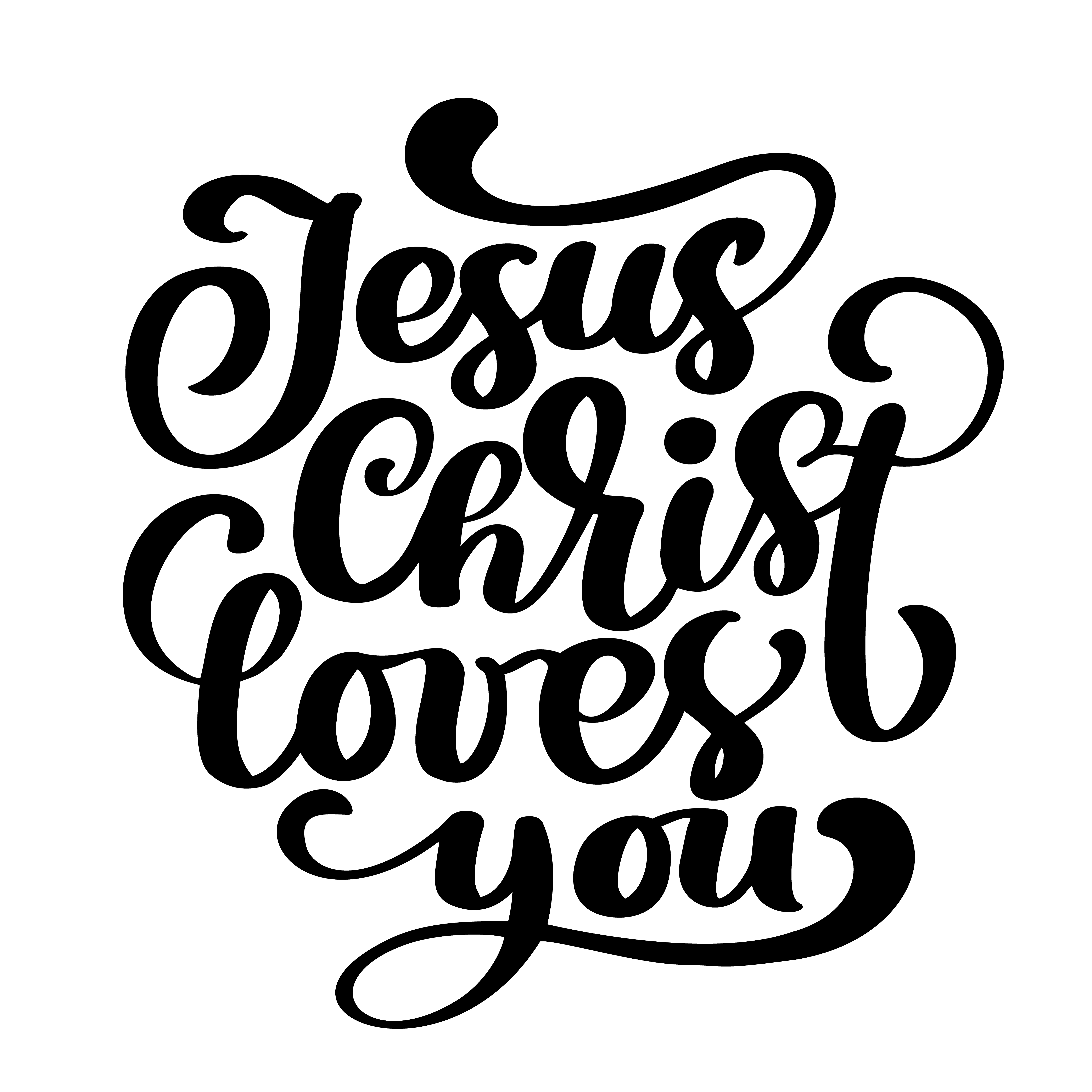 Download Hand drawn Jesus Christ loves you - Download Free Vectors ...