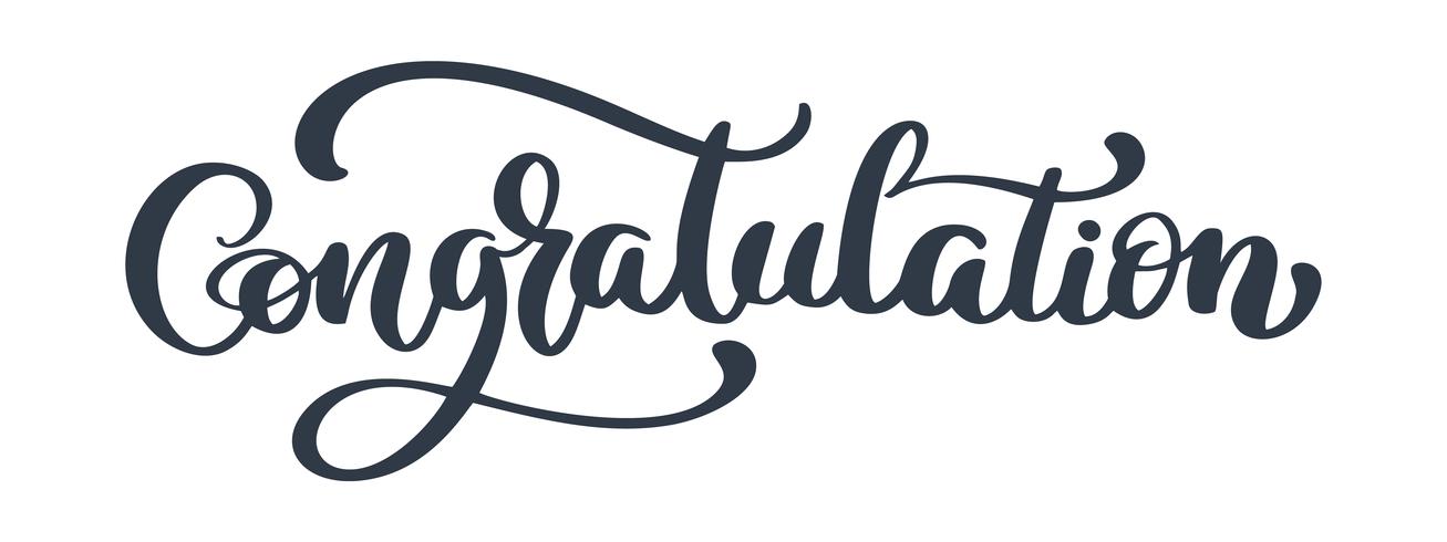 Congratulation Vintage Lettering, Handwritten Vector Illustration for greeting