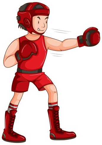 Man in red outfit doing boxing vector