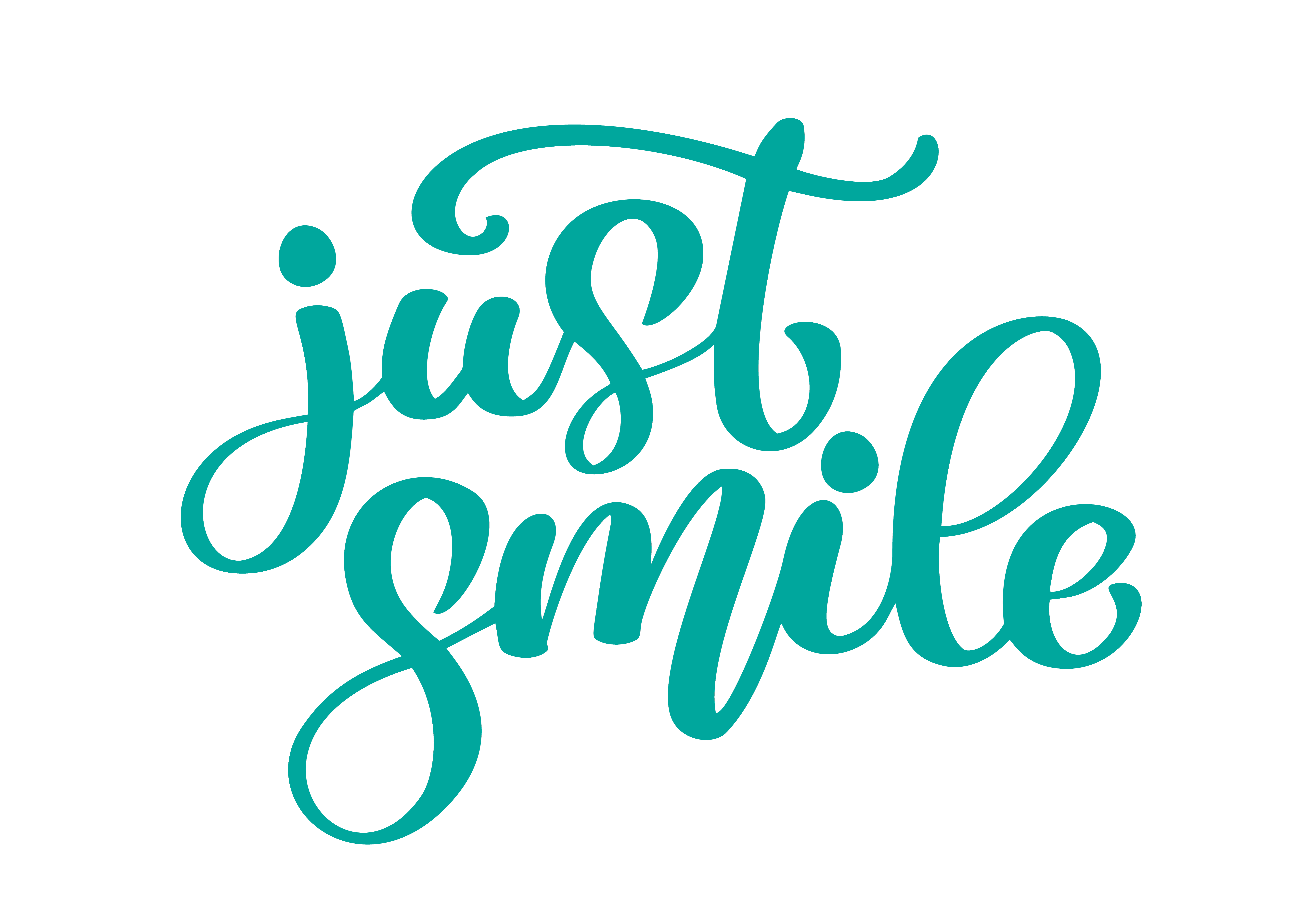 Download Just smile Hand drawn text phrase. Calligraphy lettering ...