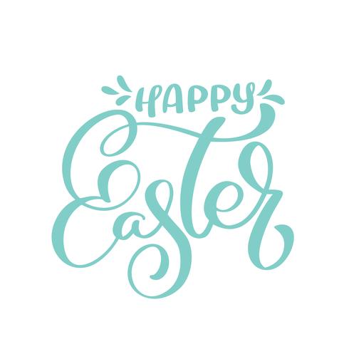 happy Easter Hand drawn calligraphy and brush pen lettering vector