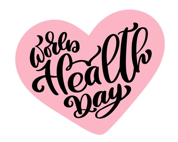 Vector illustration World Heart Day lettering quote. Vintage text, lettering phrase. Isolated on white background