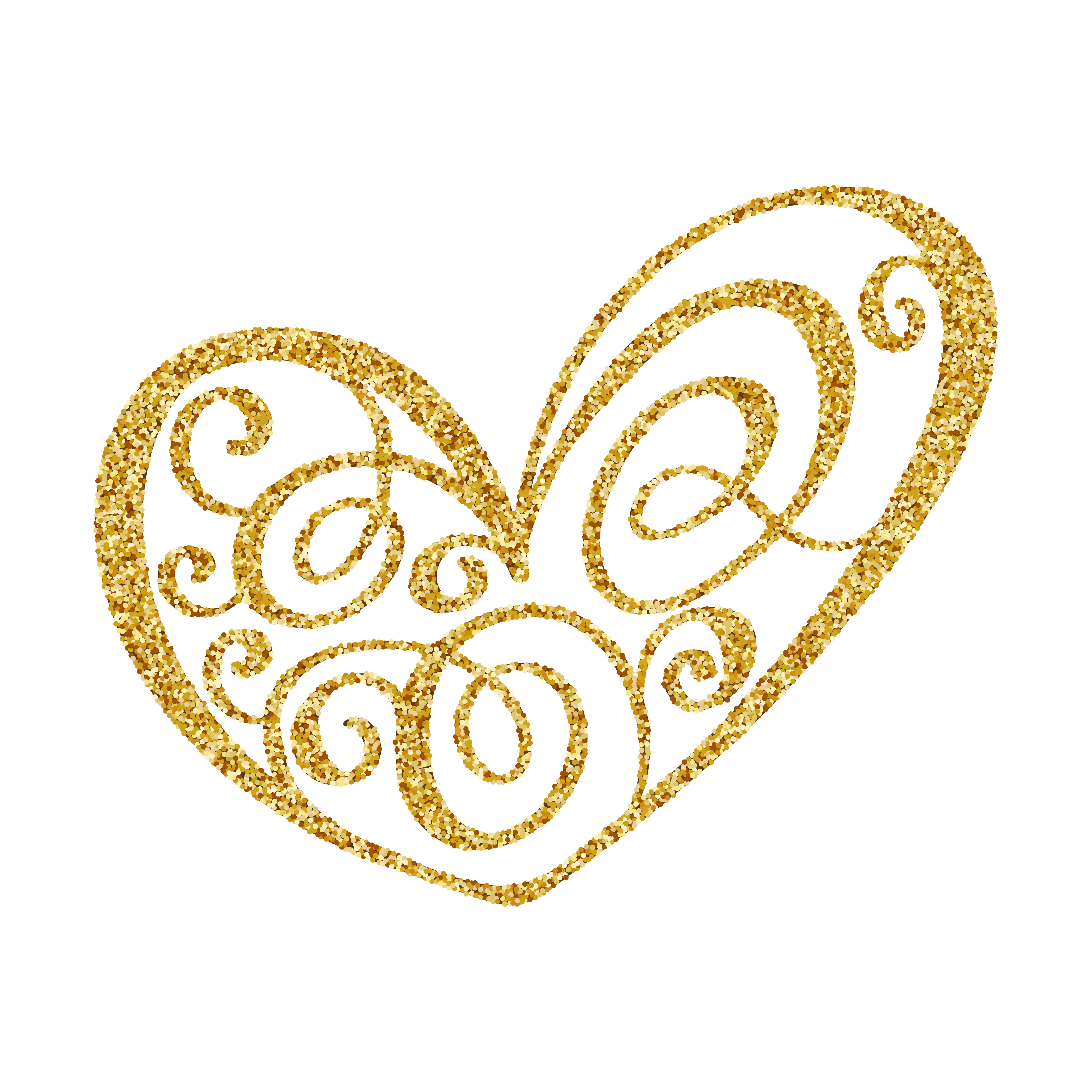 Download Vector gold paint heart calligraphy on transparent ...