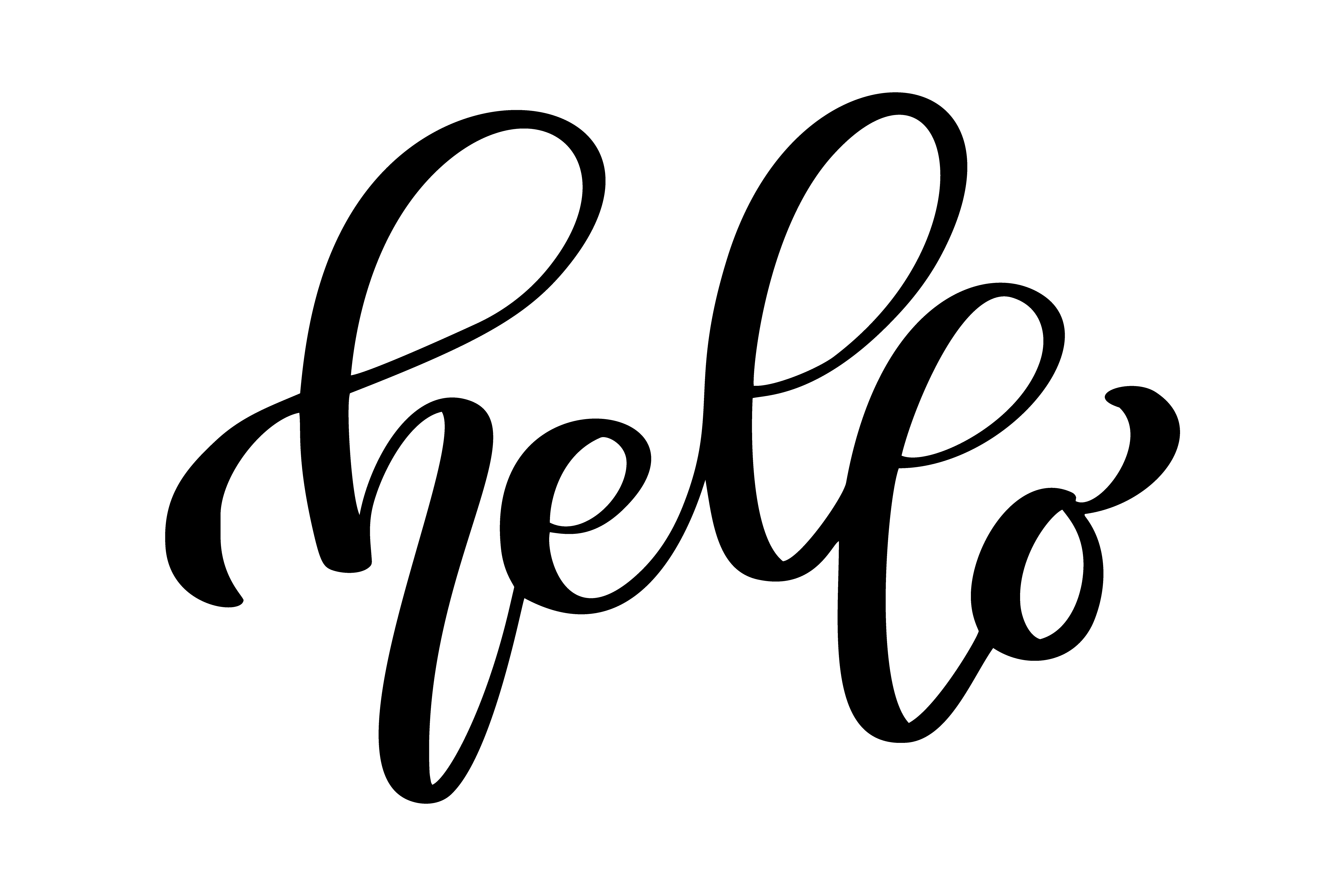 Hello quote message bubble. Calligraphic simple logo introduction style