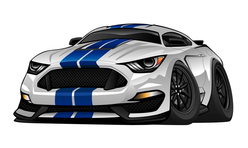 Modern American Muscle Car Cartoon Vector Illustration