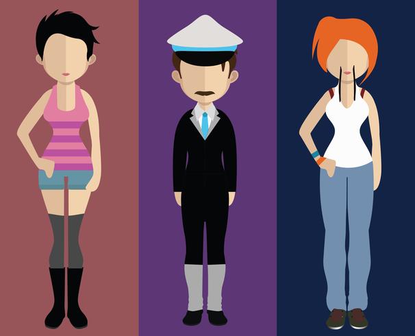 People avatar with full body and torso variations vector