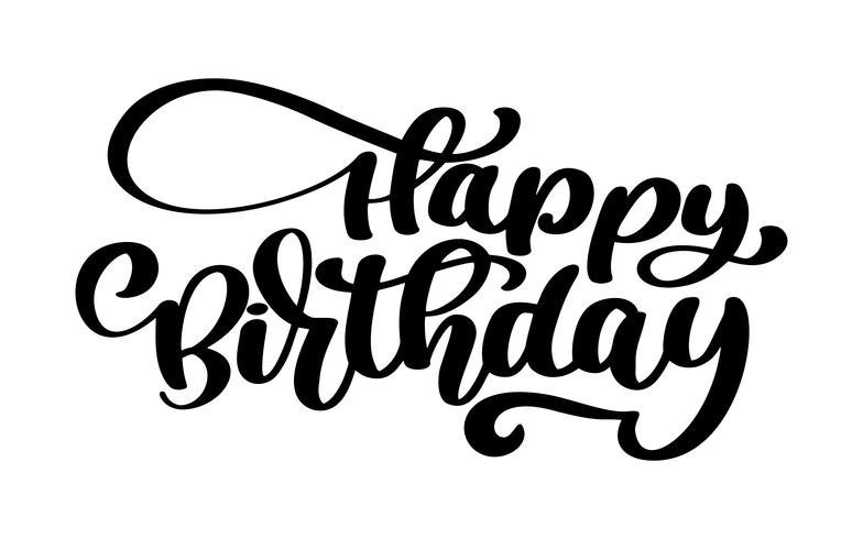 Happy Birthday Hand drawn text phrase vector