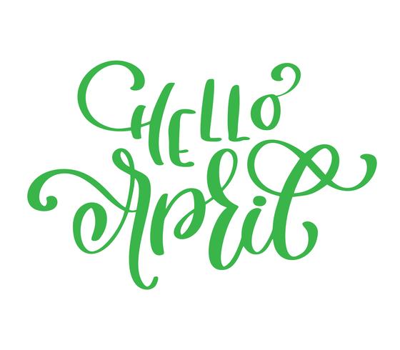 Hello april postcard vector