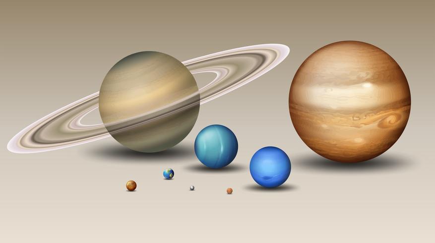 Set of solar system element vector