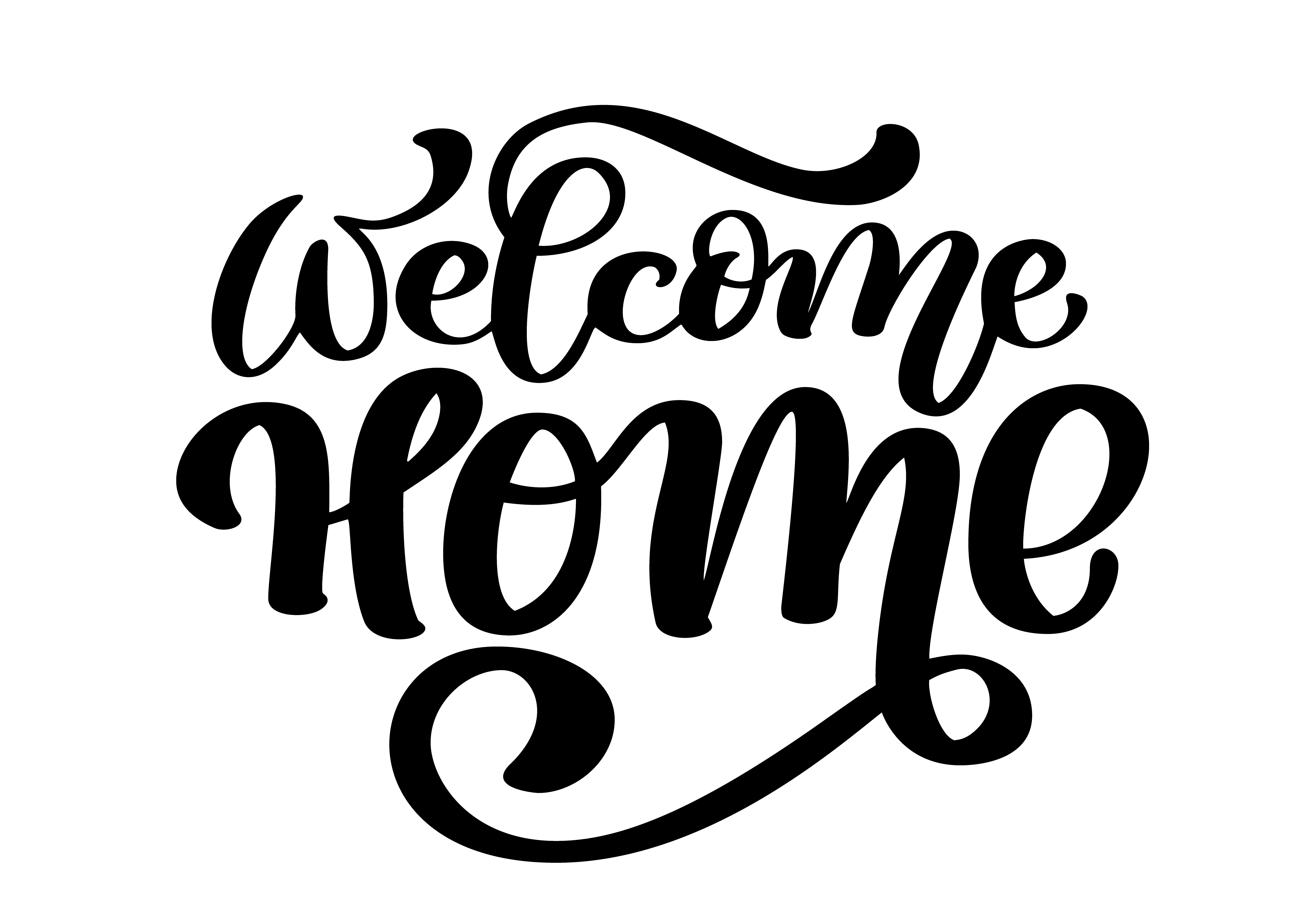 Download Welcome home card or poster. Hand drawn lettering ...