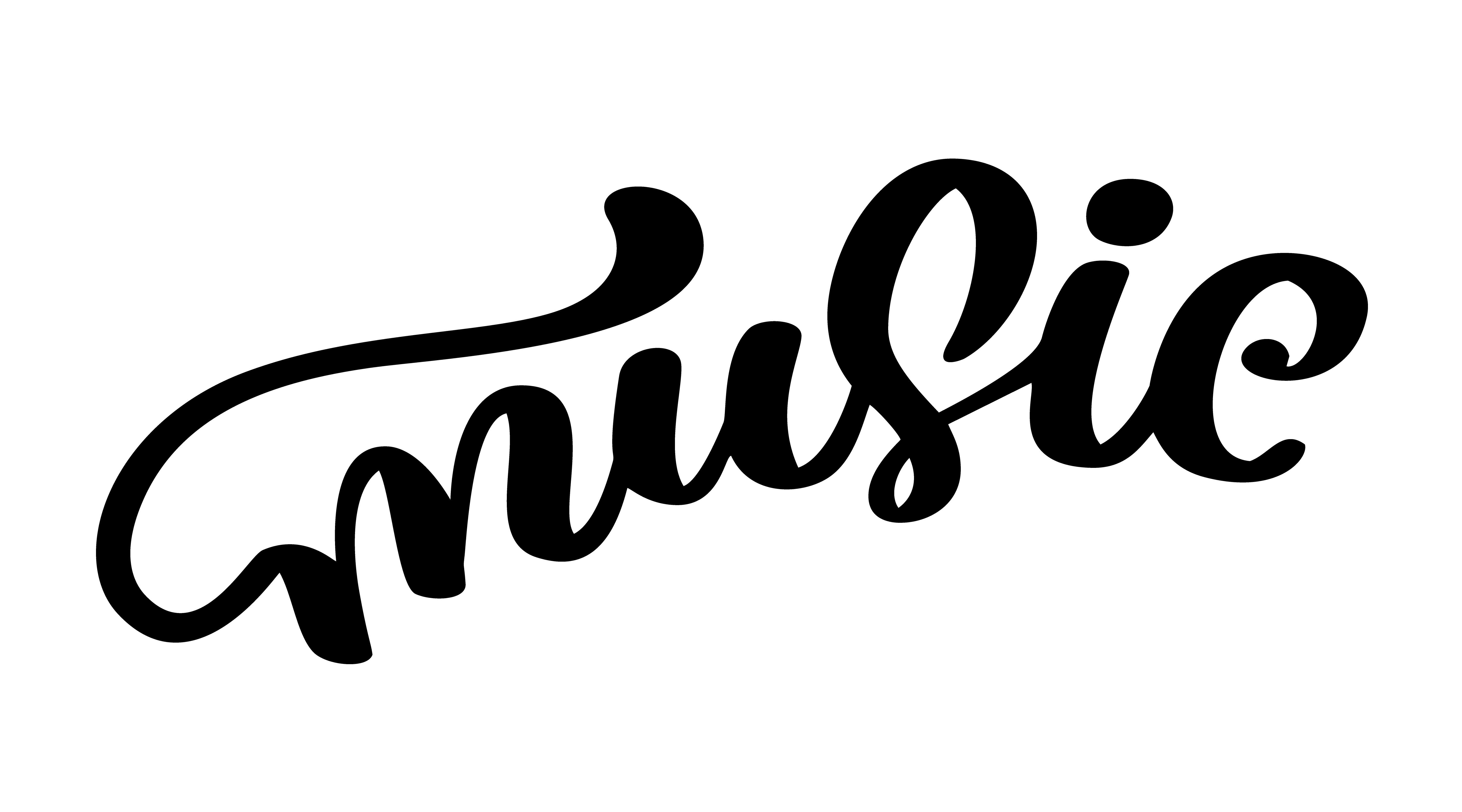 The Word Music In Cursive