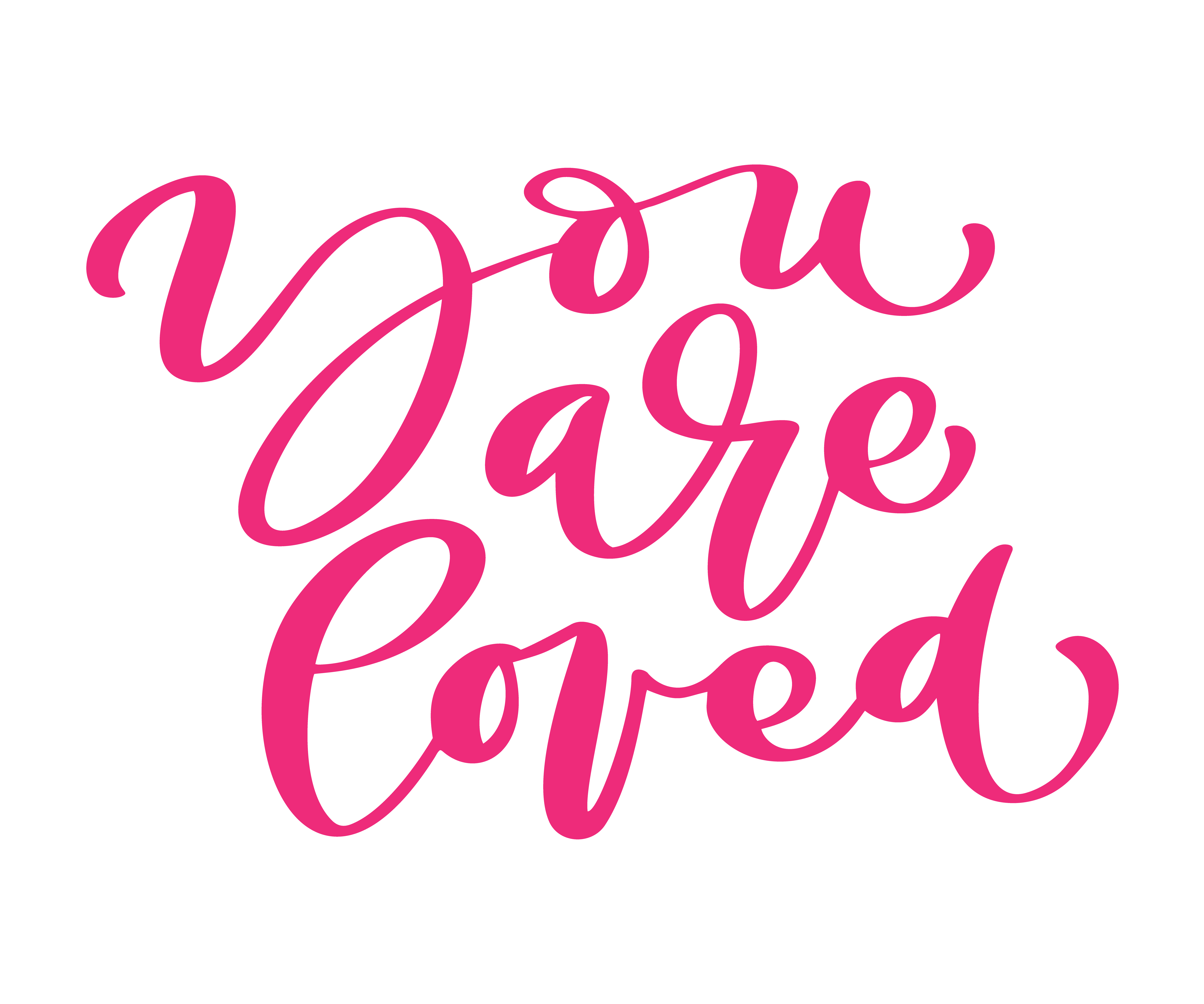 Download you are loved Vector Valentines Day love text. Hand drawn ...