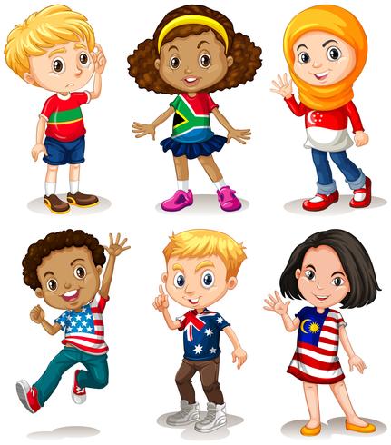 Children from different countries vector