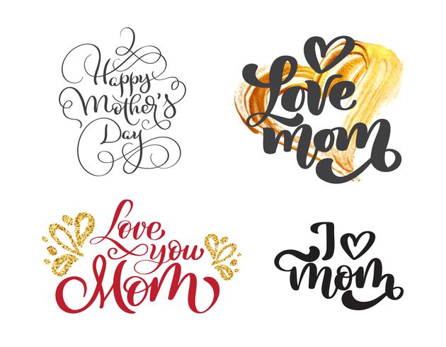 happy mothers day set  vector