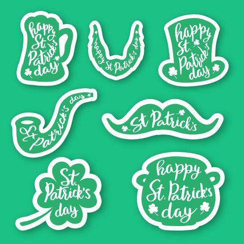 Set of seven stickers emblems with lettering vector