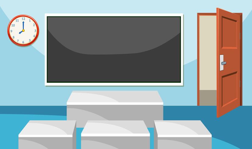 Modern empthy classroom background vector