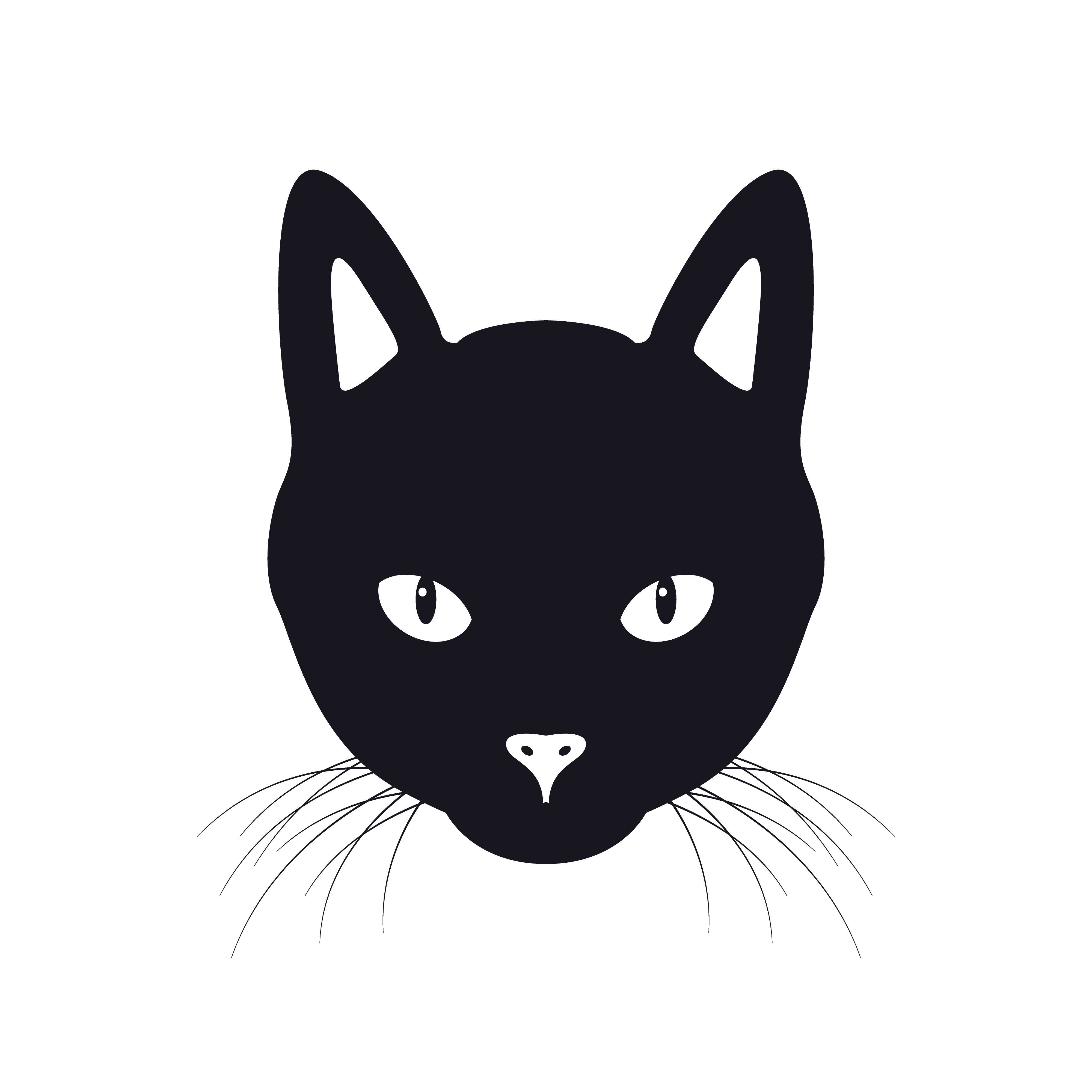 Download Black cat face vector illustration - Download Free Vectors ...