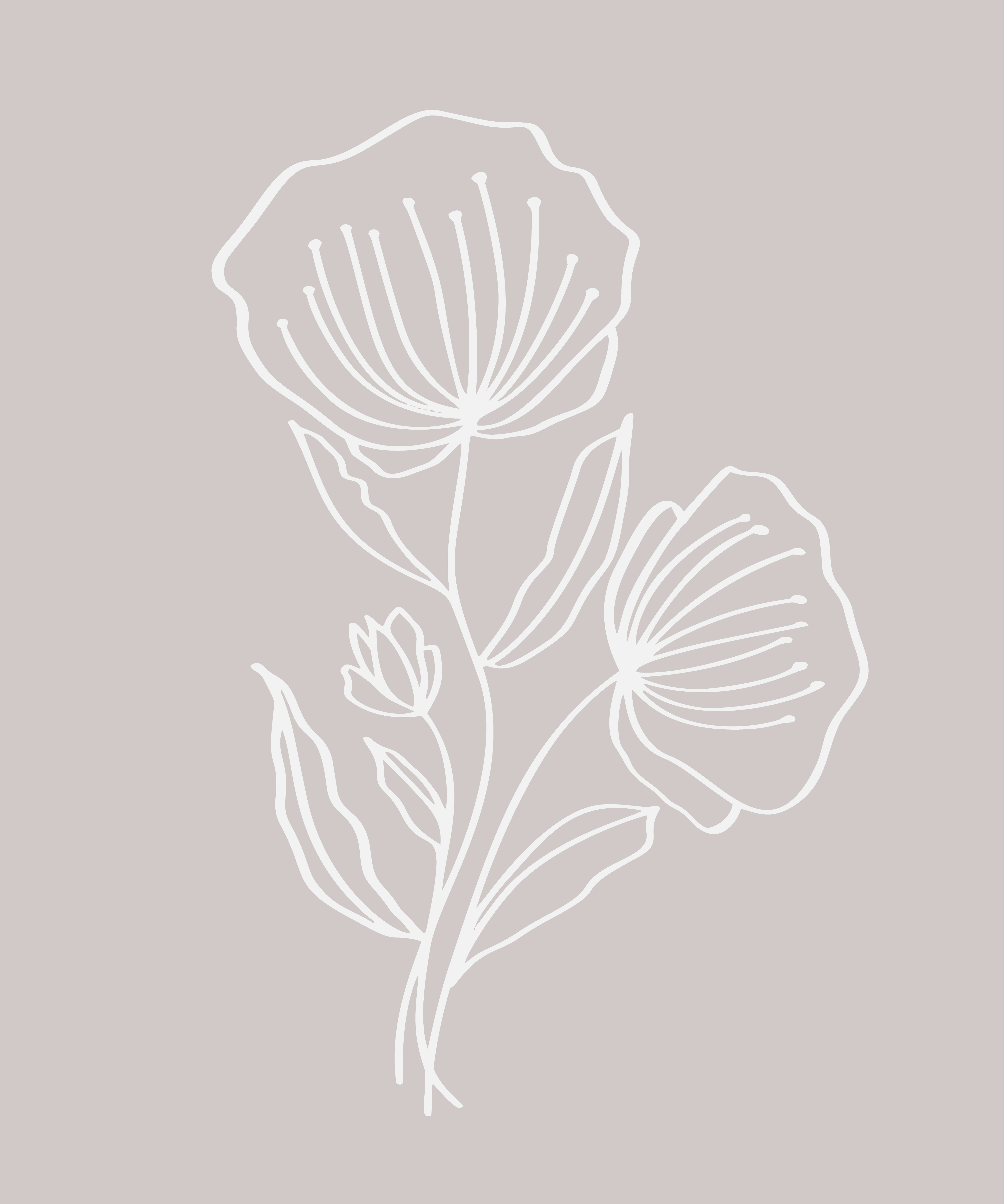 Download Hand drawn modern flowers drawing and sketch floral with ...