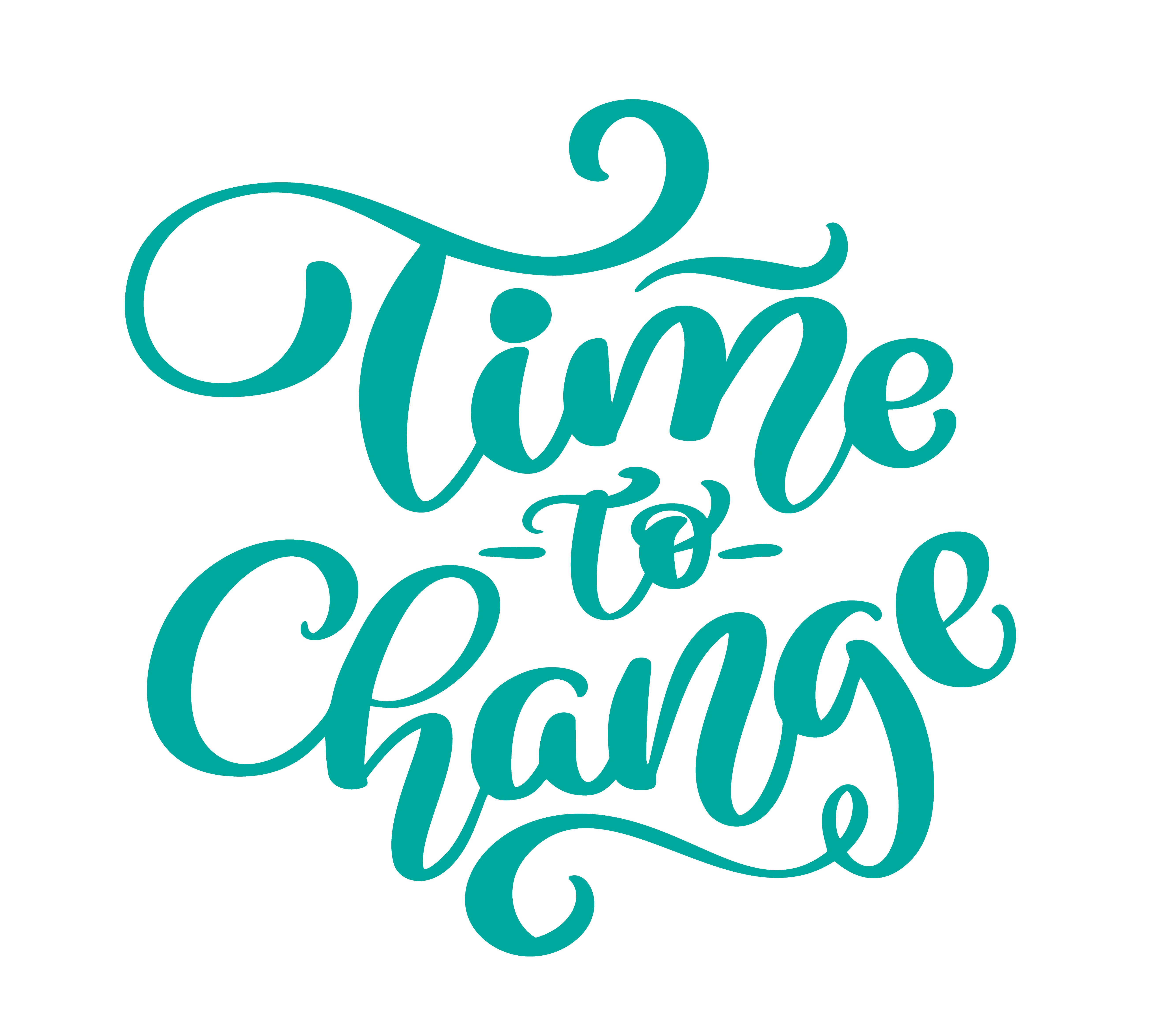 Download Vector vintage text time to change hand drawn lettering ...