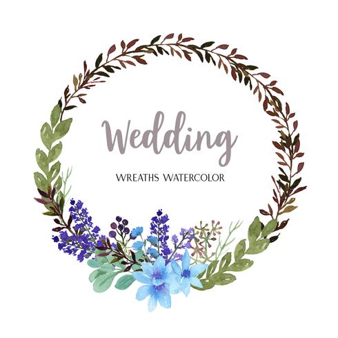 Wreaths watercolor flowers hand painted with text  frame border, lush florals aquarelle isolated on white background. Design decor for card, save the date, wedding invitation cards, poster, banner. vector