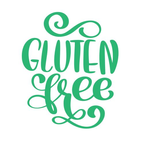 Gluten free. Hand drawn lettering phrase isolated on white background vector