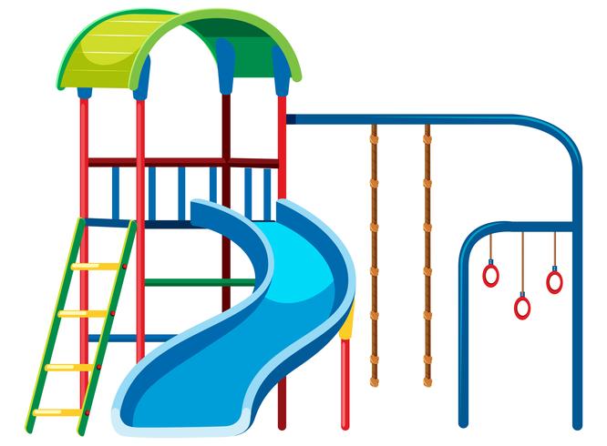 Playground slide set on white background vector