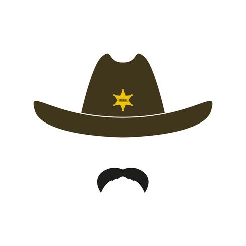 Sheriff face icon isolated on white background. vector