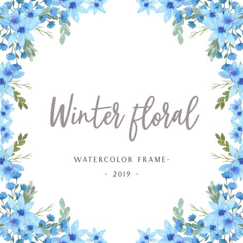 Watercolor florals with text frame border, lush flowers aquarelle hand painted isolated on white background. Design flowers decor for card, save the date, wedding invitation cards, poster, banner. vector