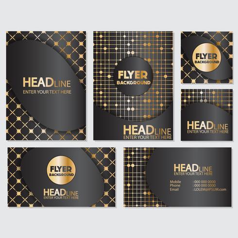 Gold banner background flyer style Design Template vector