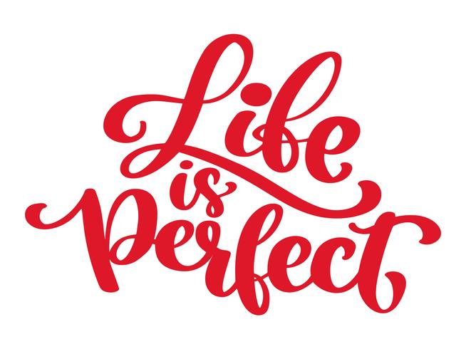 Inspirational quote Life is perfect handwritten vintage text Vector hand drawn lettering phrase. Ink illustration. Modern brush calligraphy. Isolated on white background