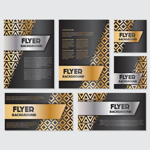 Gold banner background flyer style Design Template vector