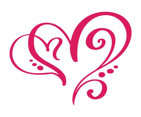 Corazón amor signo para siempre para el feliz día de San Valentín. Símbolo infinito romántico vinculado, unirse, pasión y boda. Plantilla para la camiseta, tarjeta, cartel. Elemento plano de diseño. Ilustración vectorial vector