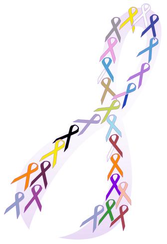 Cancer Awareness Ribbon Collage Vector Illustration