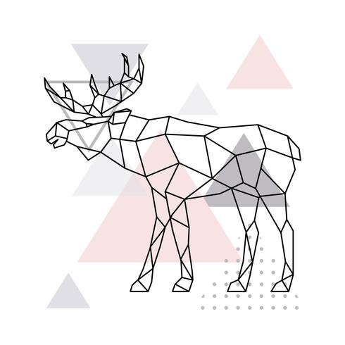 Scandinavian moose, side view. vector