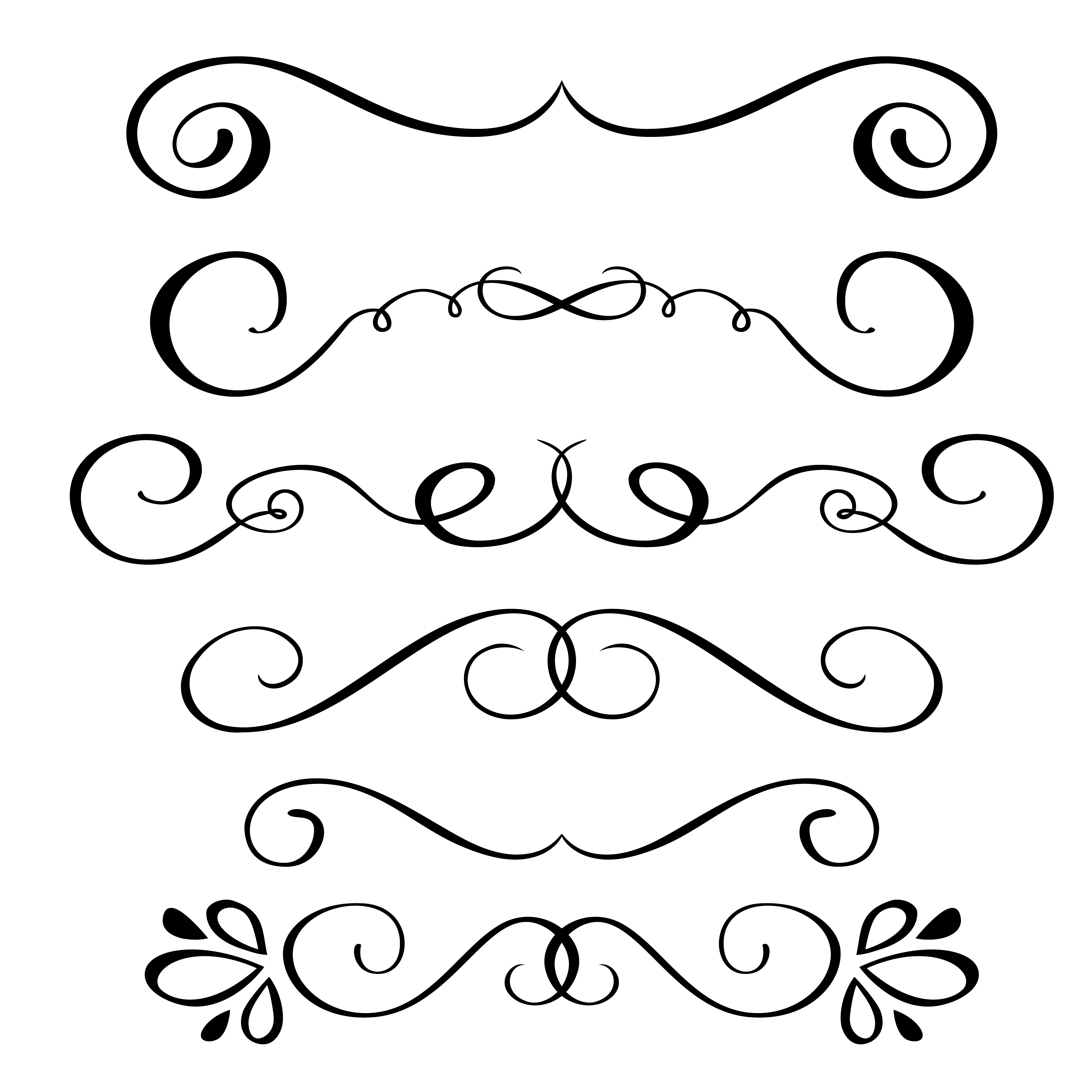 Download Set hand drawn flourish Calligraphy elements 372028 ...