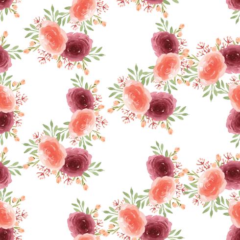 Pattern seamless  floral lush watercolour style vintage textile, flowers aquarelle isolated on white background. Design flowers decor for card, save the date, wedding invitation cards, poster, banner. vector