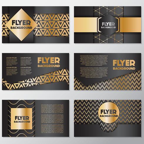Gold banner background flyer style Design Template vector