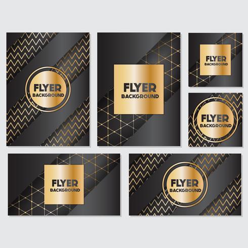 Gold banner background flyer style Design Template vector