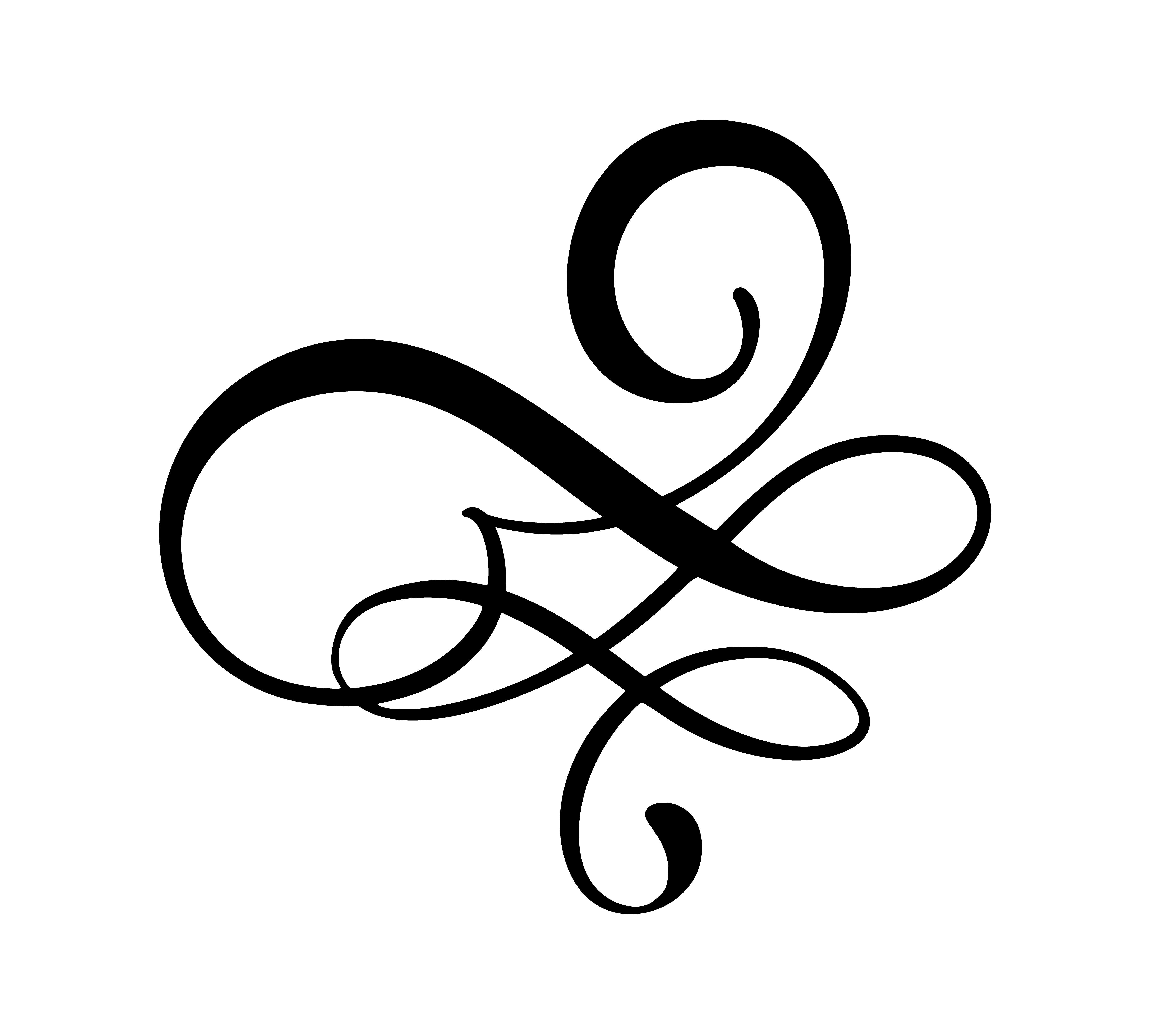 Vector floral calligraphy element flourish, hand drawn divider for page ...